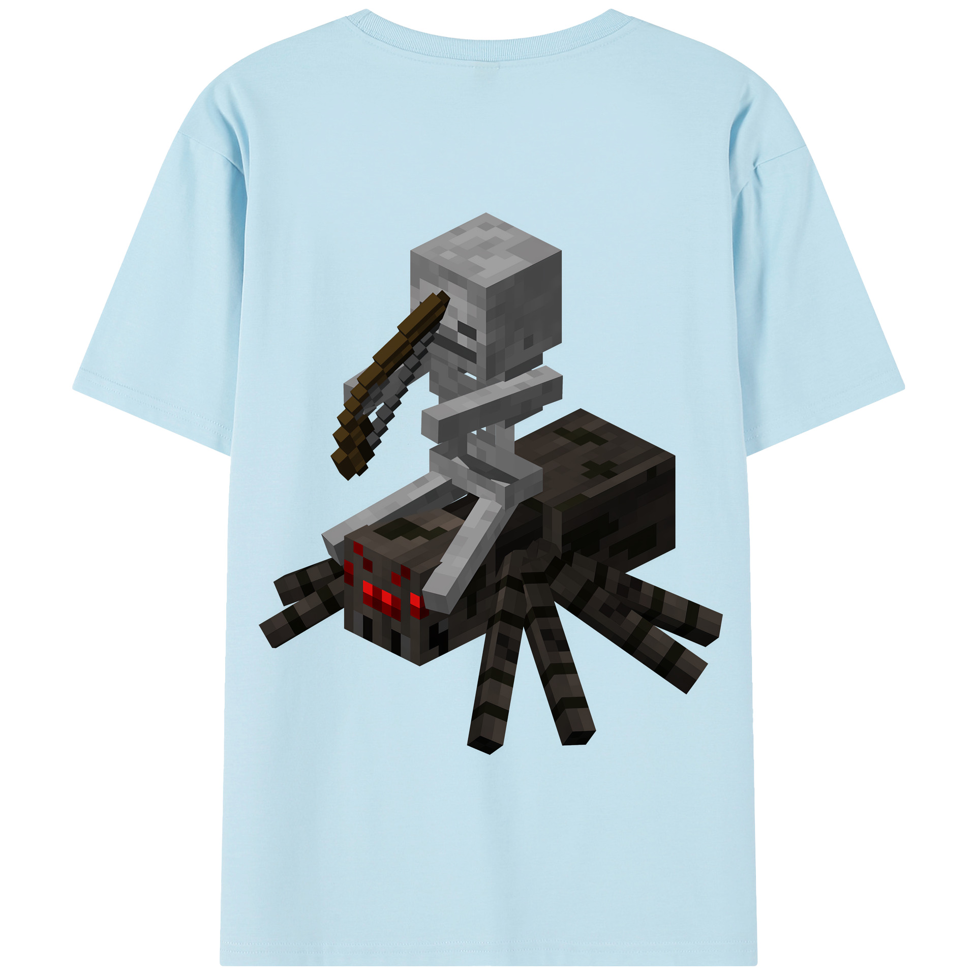 （画像用） マインクラフト ブロックの世界 Minecraft MC Block world 綿100％半袖Tシャツ（背面プリント）